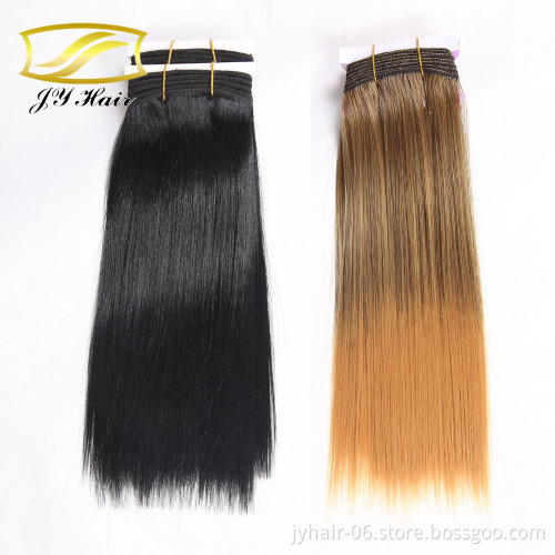 gray hair weave Synthetic hair extensions gray Ombre color gold synthetic hair